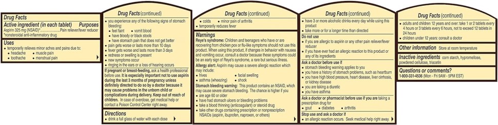 Bayer Genuine Aspirin — обезболивающее и жаропонижающее средство (300 таб)