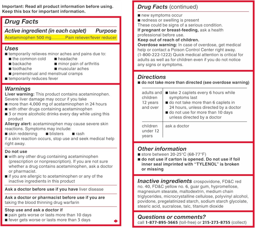 Tylenol Extra Strength — ацетаминофен 500 мг (200 таб)