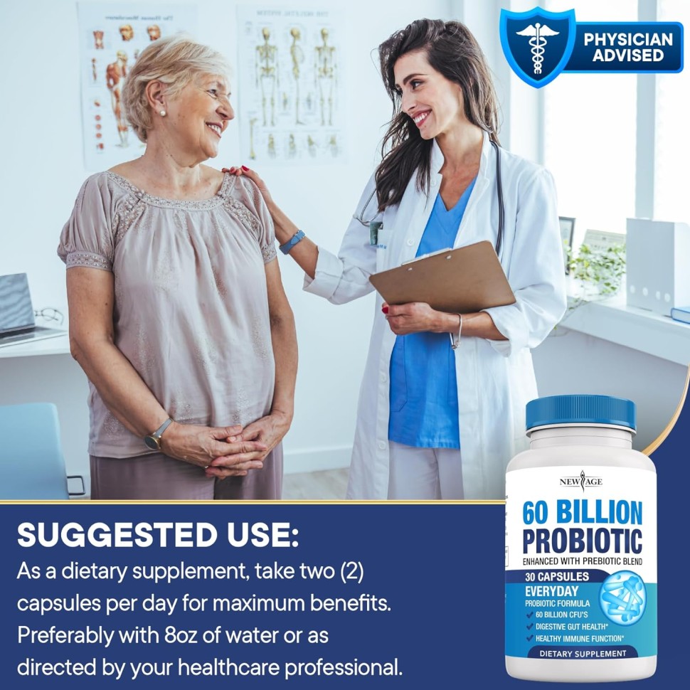 NEW AGE Probiotics — 60 млрд КОЕ с пребиотиком (30 таб)