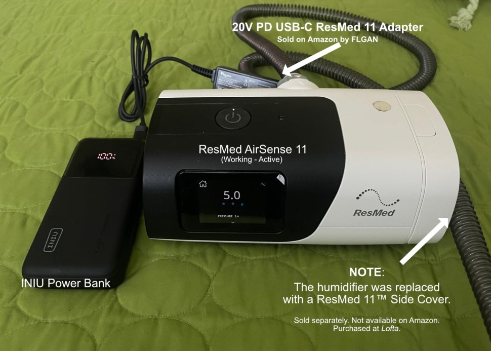 FLAON 20V PD USB-C ResMed AirSense 11, Airmini 65W 20W