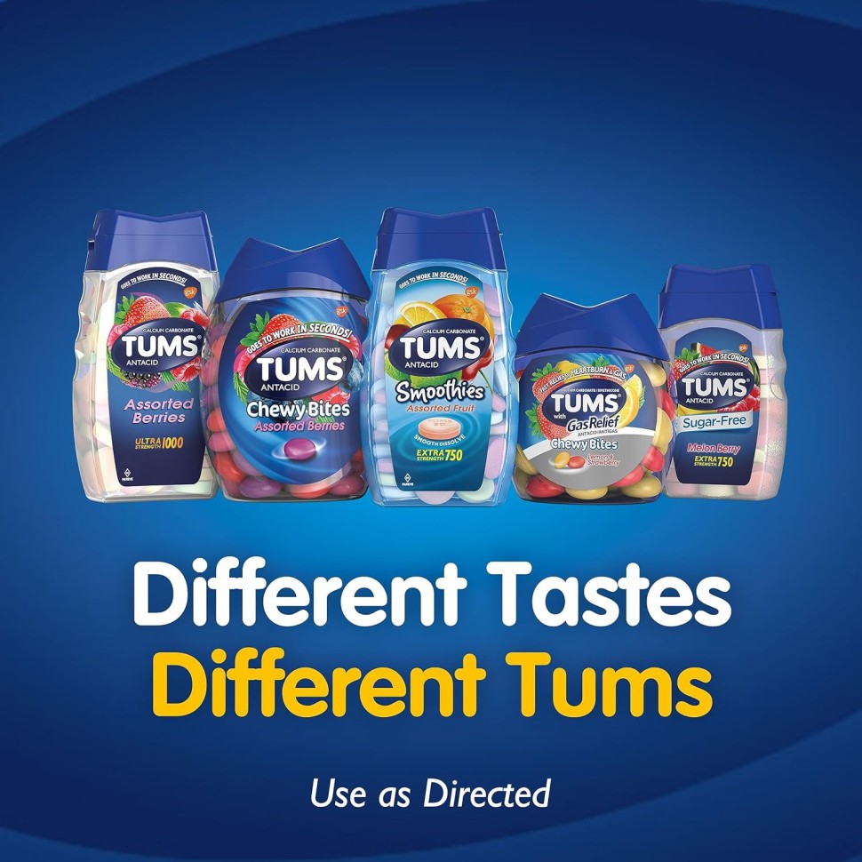 TUMS Chewy Bites — жевательные антацидные таблетки 1000 мг (200 шт.)