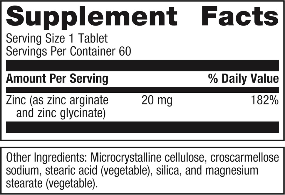 Metagenics Zinc A.G. 20mg (60 шт)